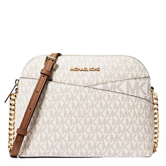 NWT MICHAEL KORS Jet Set Travel Medium Logo Dome Crossbody Bag - Picture 1 of 10